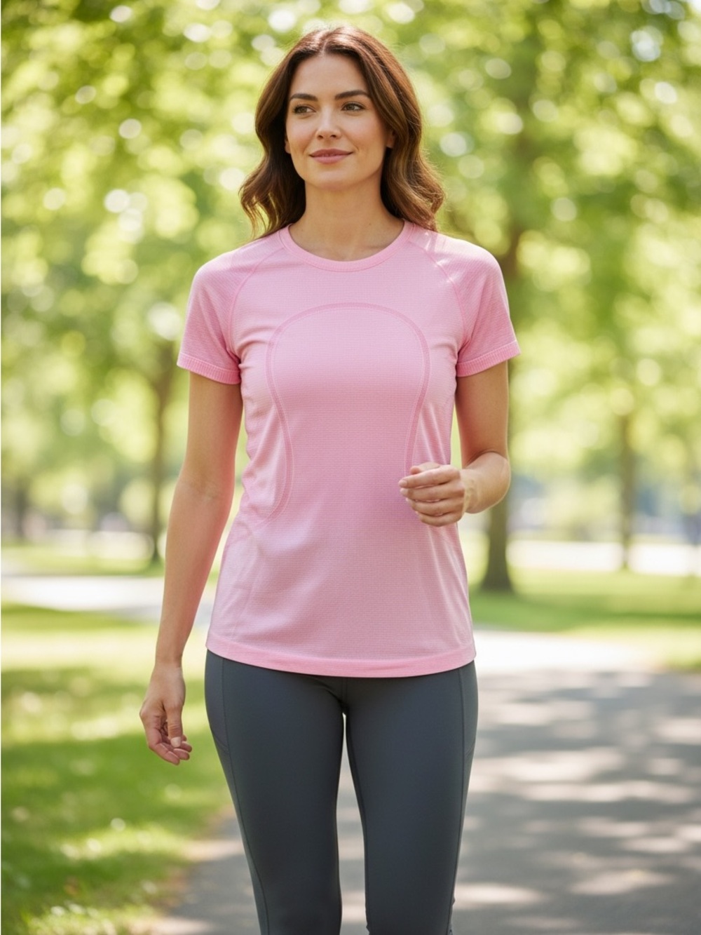 lululemon athletica Short-Sleeve Crew Neck Tee in Light Pink